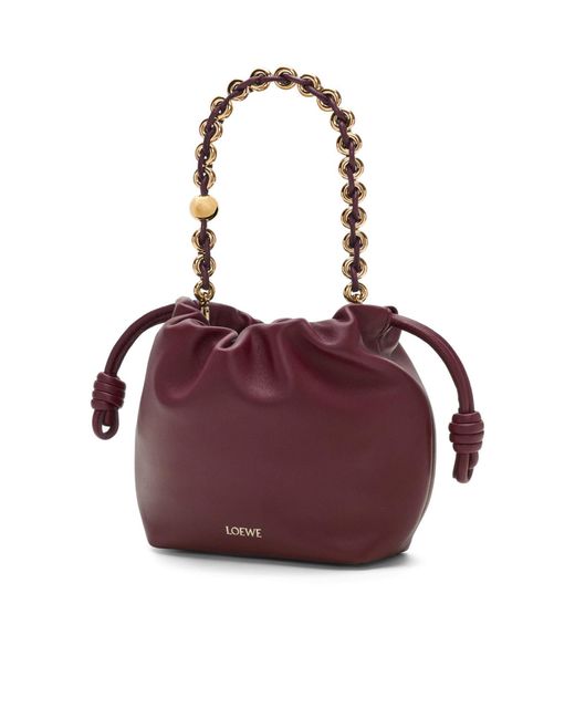 Loewe Red Flamenco Drawstring Mini Shoulder Bag