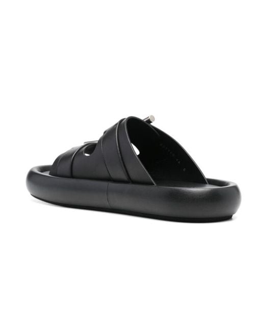 McQueen Black Double Buckle Slip-On Slides for men