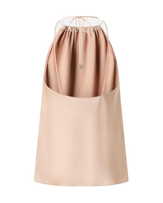 Pinko Pink Gathered-Neckline Adjustable Strap Blouse