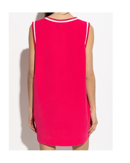 Balmain Pink Striped-Trim Mini Dress