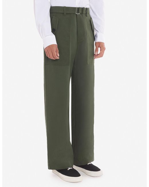 Maison Kitsuné Green Maison Kitsuné Mid-Waisted Straight-Leg Trousers for men