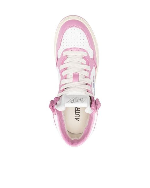 Autry Pink Medalist High-Top Sneakers