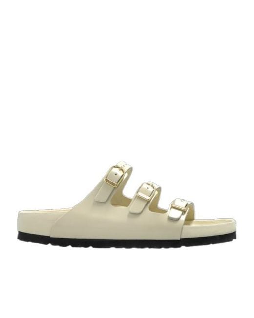 Birkenstock White Florida Triple-Buckle Slide Sandals