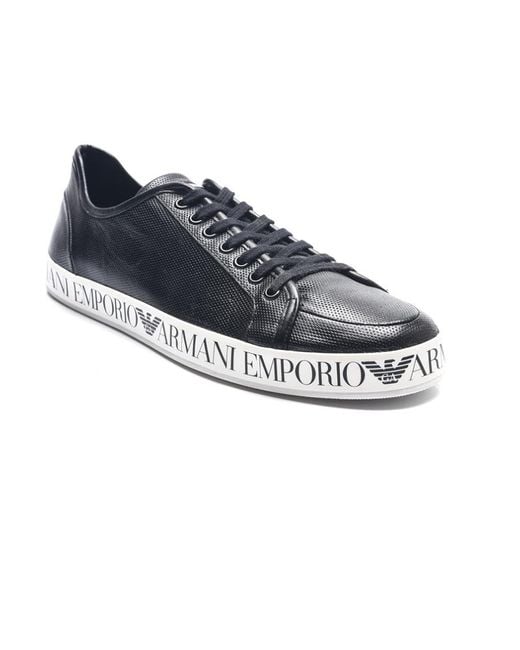Emporio Armani Blue Logo Casual Sneakers for men