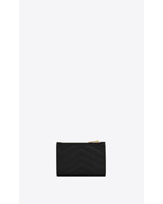 Saint Laurent Black Cassandre Matelassé Bifold Wallet