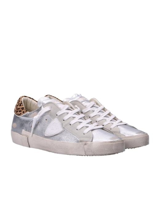 Philippe Model White Prsx Animal-Printed Sneakers