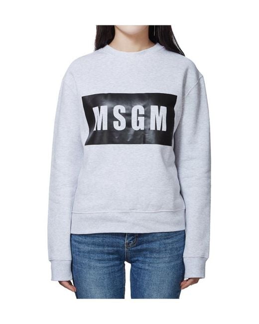 MSGM Gray Logo Details Sweater