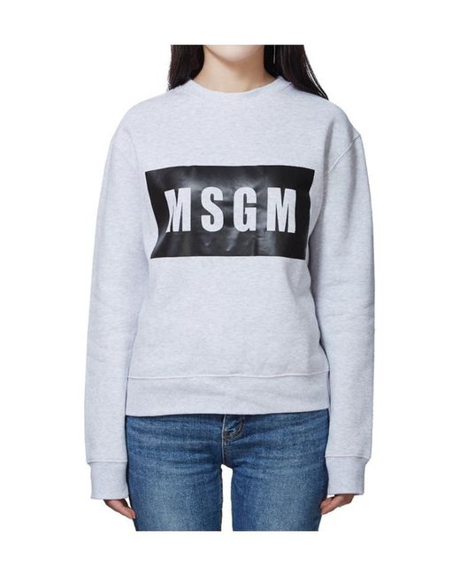 MSGM Gray Logo Details Sweater