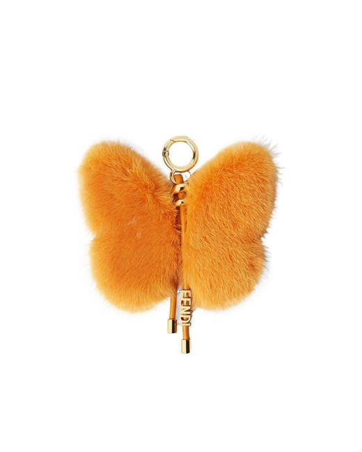 Fendi Orange Butterfly Pendant