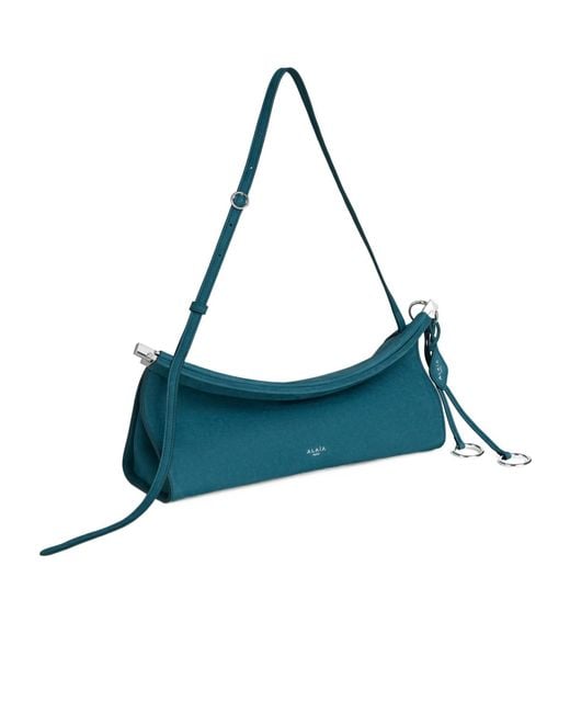 Alaïa Blue Small Nubuck Le Click East West Shoulder Bag