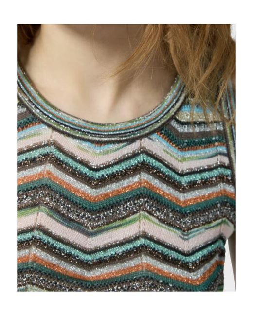Missoni Gray Zigzag-Knit Top