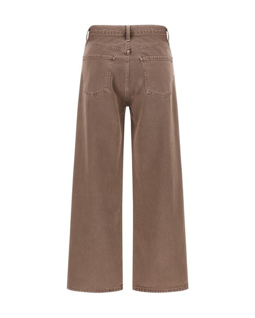 Agolde Brown Ren Wide-Leg Jeans