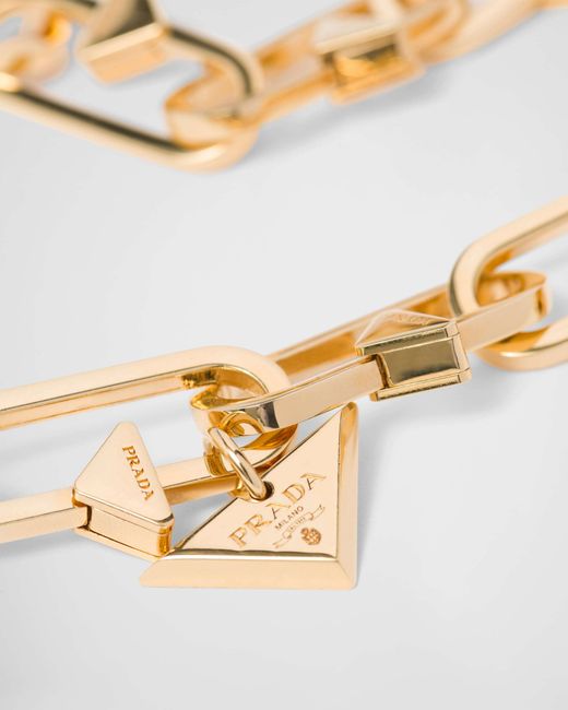 Prada Metallic Metal Necklace