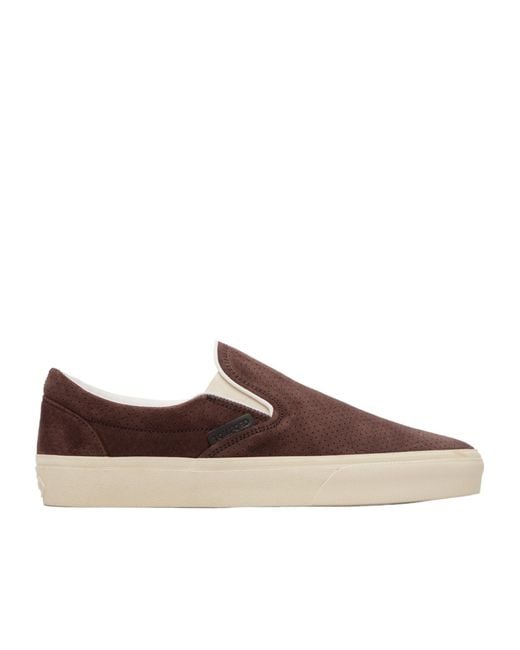Tom Ford Brown Jude Slip-On Casual Sneakers for men