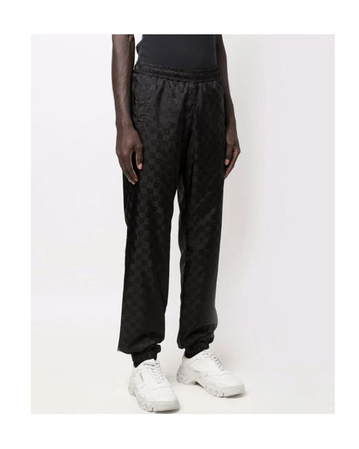 M I S B H V Black Logo-Monogram Tapered Joggers for men