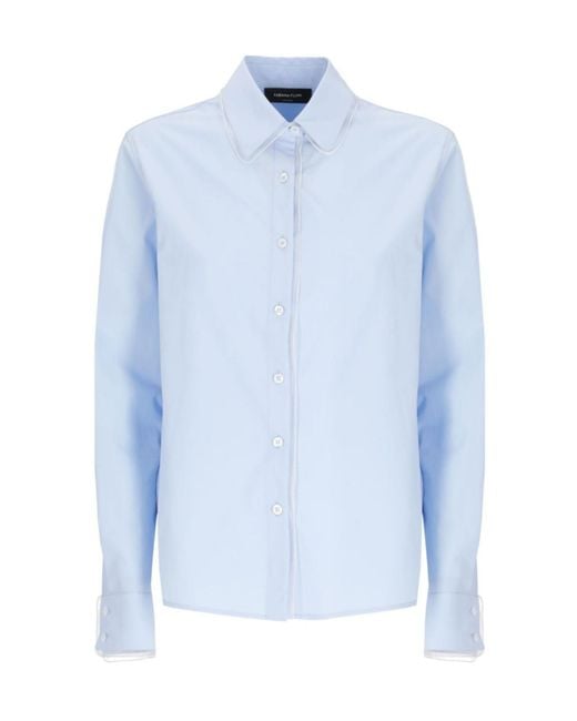 Fabiana Filippi Blue Contrast Trim Shirt