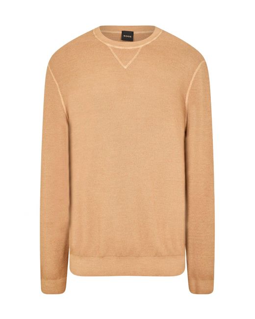 Boss Natural Round-Neck Sweater for men