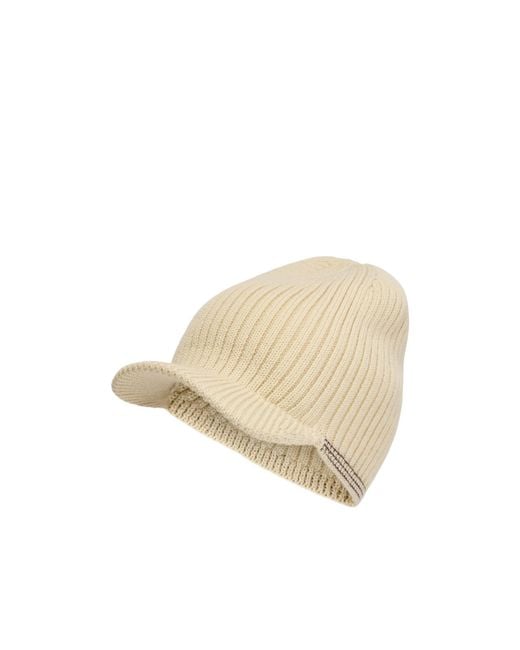Y-3 Natural X Wales Bonner Ribbed-Knit Beanie Hat for men