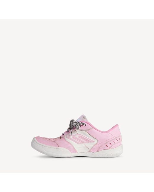 Balenciaga Pink Hamptons Worn-Out Low-Top Sneakers
