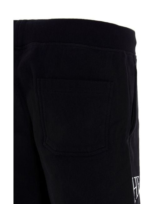 Helmut Lang Black Logo-Print Track Shorts for men