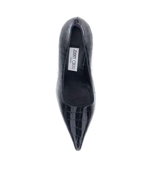 Jimmy Choo Blue Ixia 80 Pointed-Toe Pumps