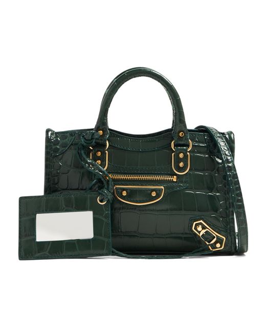 Balenciaga Green Rivet Clasp Shoulder Bag