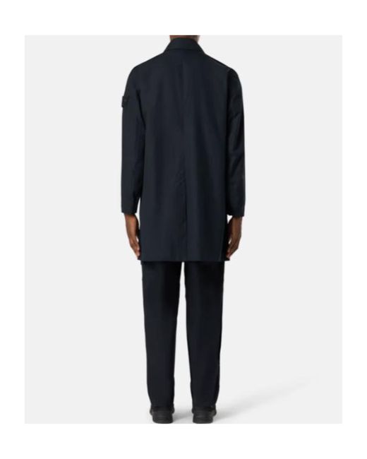Stone Island Blue Cotton Coat for men