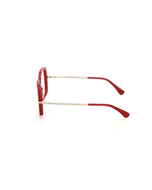 Max Mara Red Geometric Optical Glasses