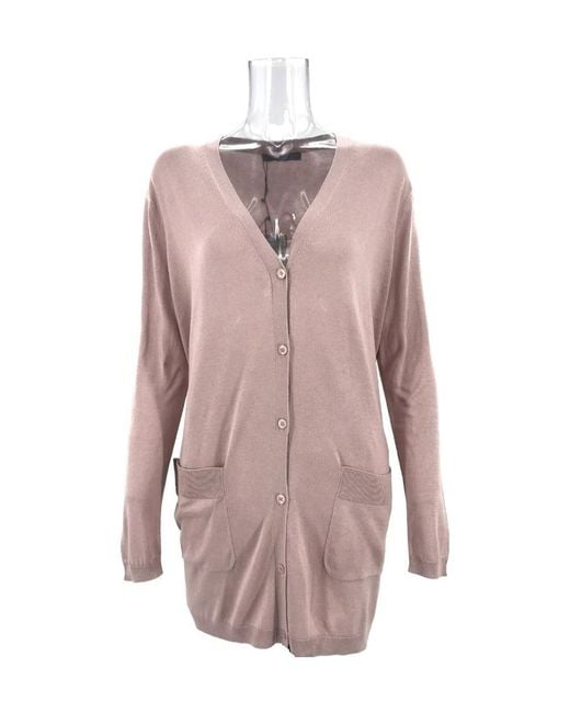 Weekend by Maxmara Pink Long-Sleeved Knitted Cardigan