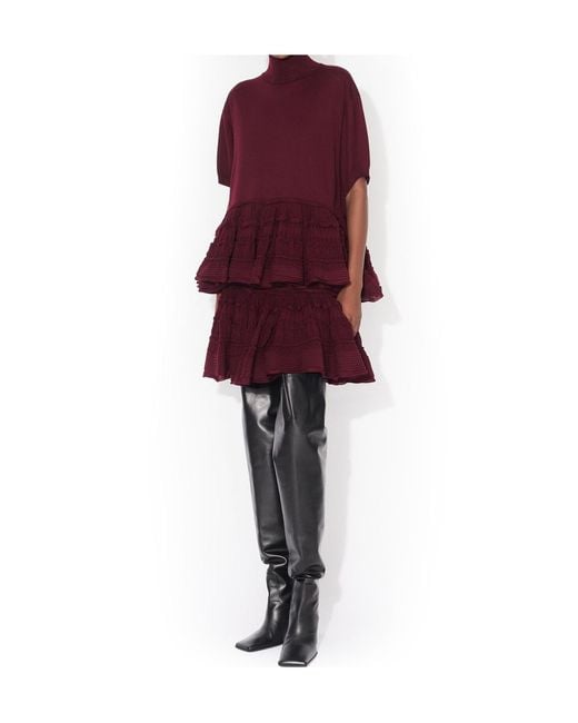 Alaïa Red Ruffled Mini Skirt