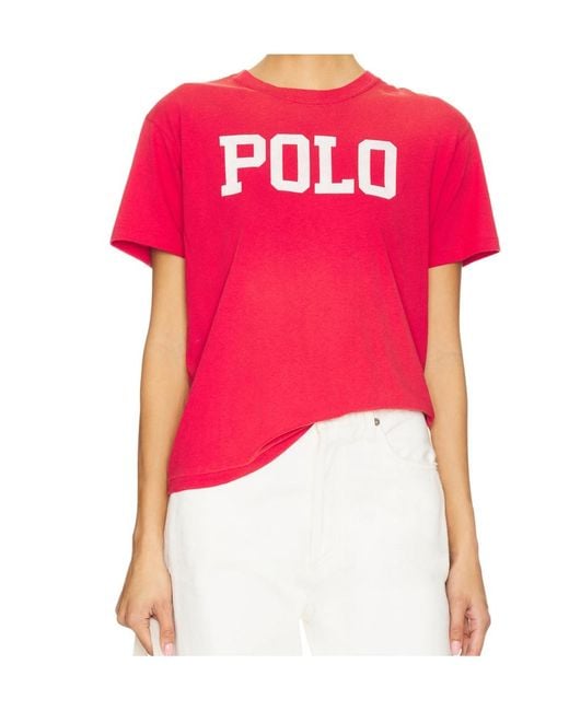 Polo Ralph Lauren Pink Logo Printed Jersey Crewneck T-Shirt