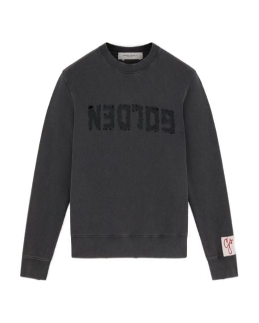 Golden Goose Deluxe Brand Gray Logo Printed Crewneck Sweatshirt for men