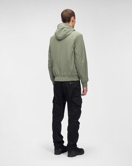 C P Company Green Logo-Patch Zip-Up Hooded Jacket for men