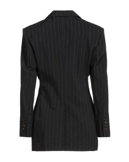 Brunello Cucinelli Black Striped Double-Breasted Blazer