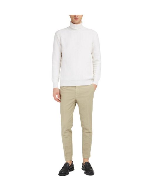 Zegna White Logo Turtleneck Sweater for men