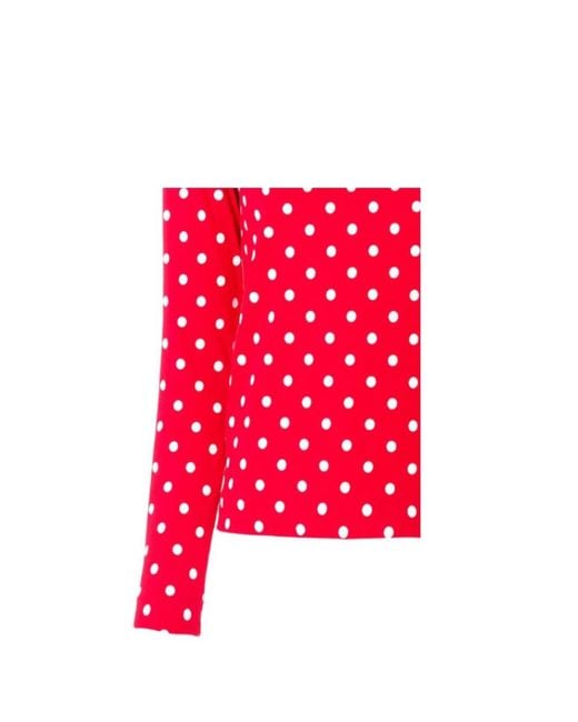 COMME DES GARÇONS PLAY Red Comme Des Garçons Play Polka Dot Long-Sleeved T-Shirt