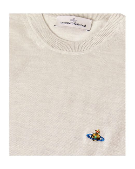 Vivienne Westwood White Crew Neck Jumper for men