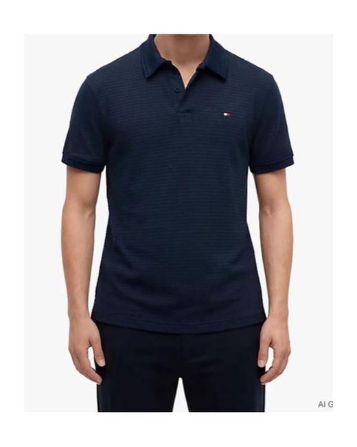 Tommy Hilfiger Blue Performance Regular Fit Structured Polo Shirt for men