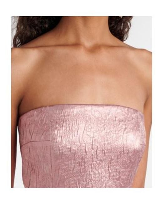 Emilia Wickstead Pink Laelia Cloque Bustier Gown