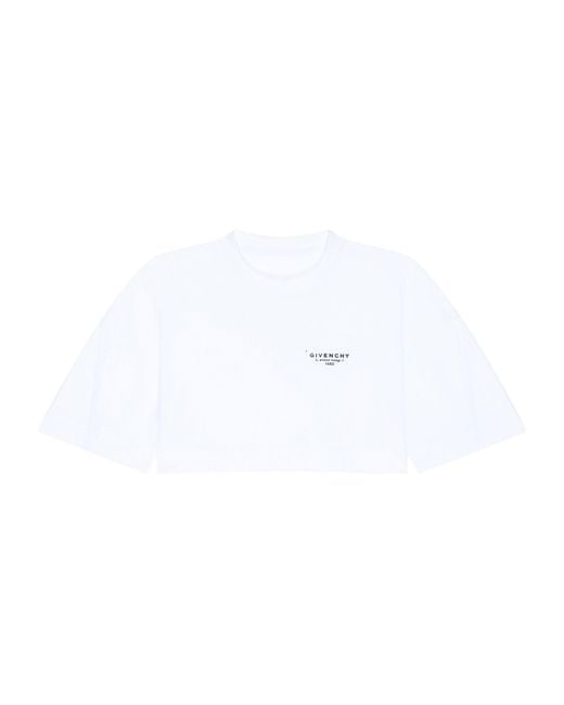 Givenchy White Logo Printed Cropped T-Shirt