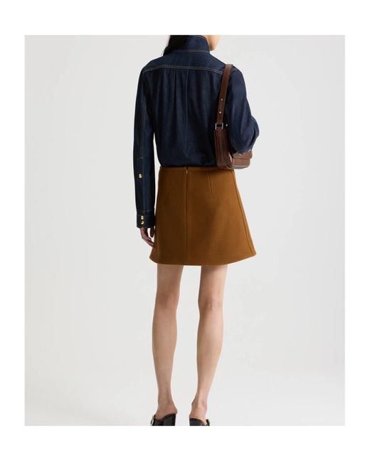 Patou Blue Scarf-Collar Denim Shirt