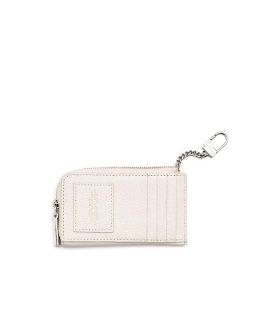 Marc Jacobs White The Leather Top Zip Wallet