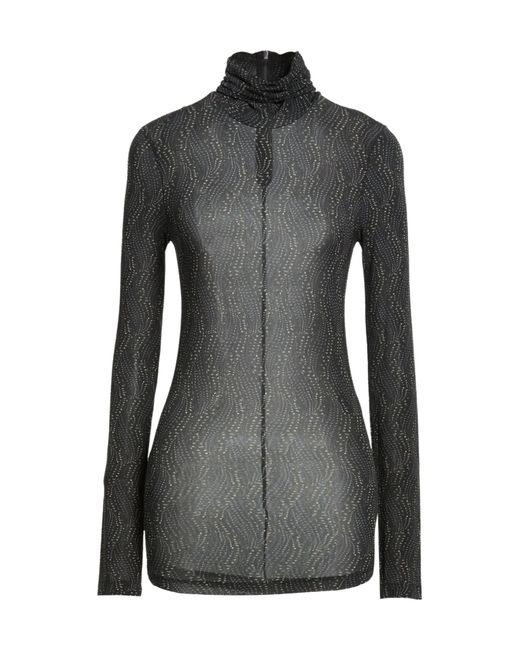 Isabel Marant Black Sheer Turtleneck Mesh Top