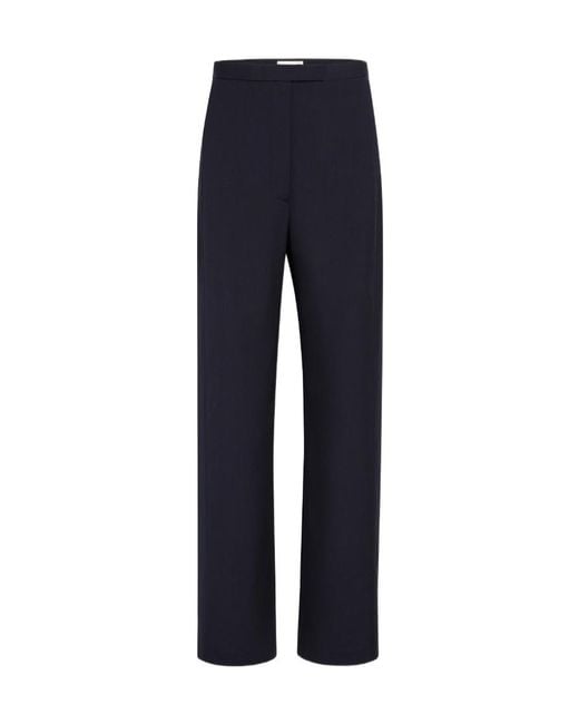 Khaite Blue Borden High-Waist Slim Pants