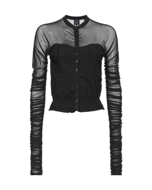 Pinko Black Gelso Long-Sleeved Cardigan