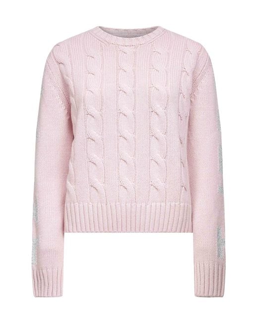 Mc2 Saint Barth Pink Cable Knit Sweater