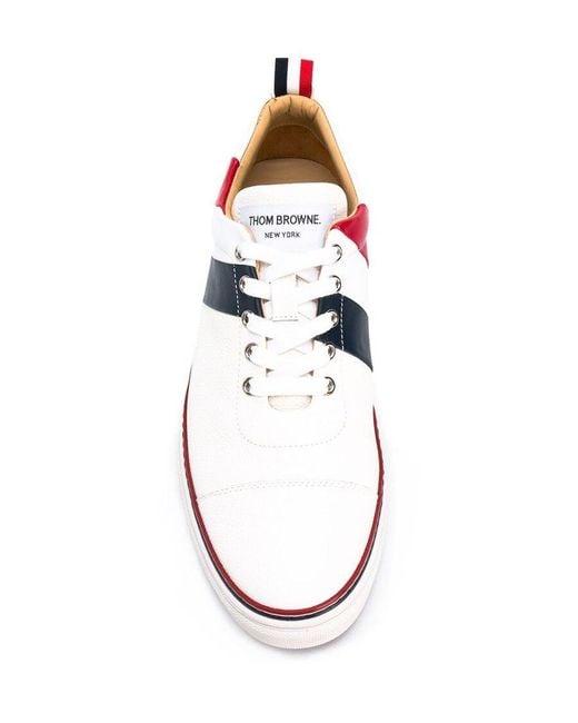 Thom Browne White Rwb Diagonal Stripe Sneakers for men
