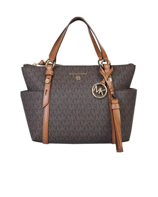 Michael Kors Brown Michael Sullivan Logo Plaque Small Tote Bag