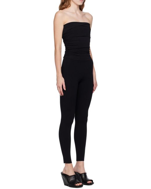 Khaite Blue Tela Strapless Fitted Jumpsuit