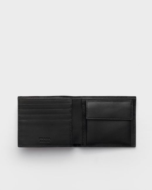 Prada Black Antiqued-Leather Wallet